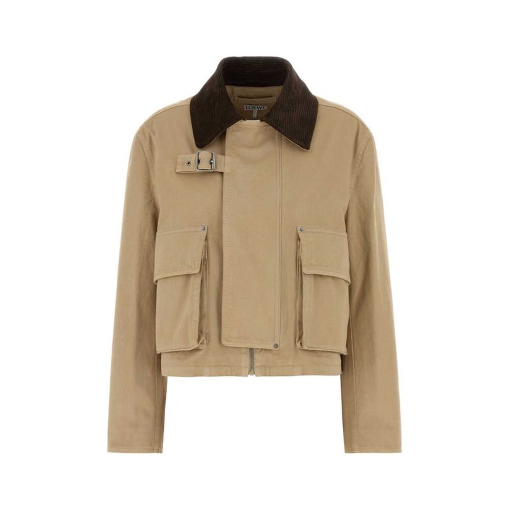 Loewe Women Beige Cotton Parka Coat